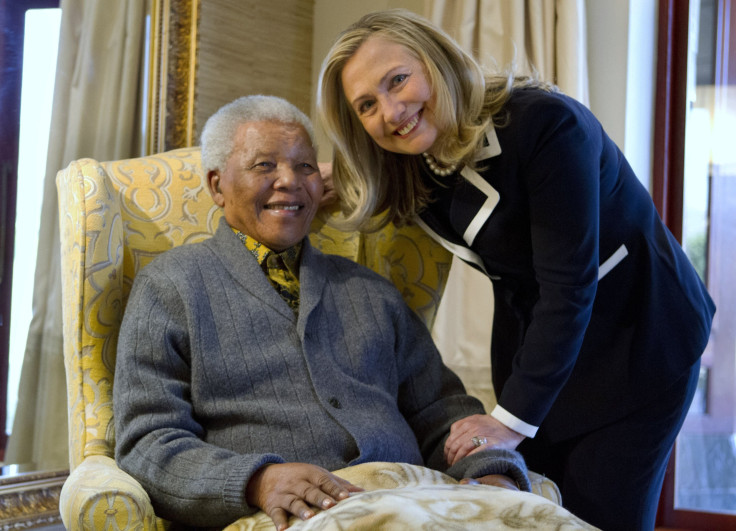 Nelson Mandela and Hillary Clinton