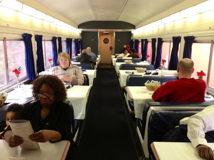 Diner car aboard the Amtrak Crescent