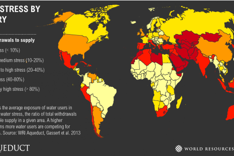 Countries facing water stress