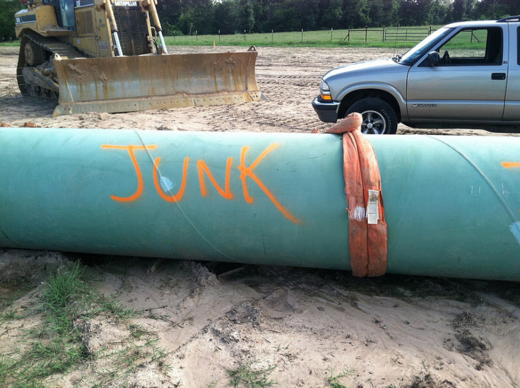 Cut out section of pipe marked "junk" by TransCanada