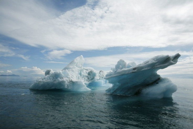 An ice field is seen in the waters of Prince William Sound near the town of Valdez, Alaska.