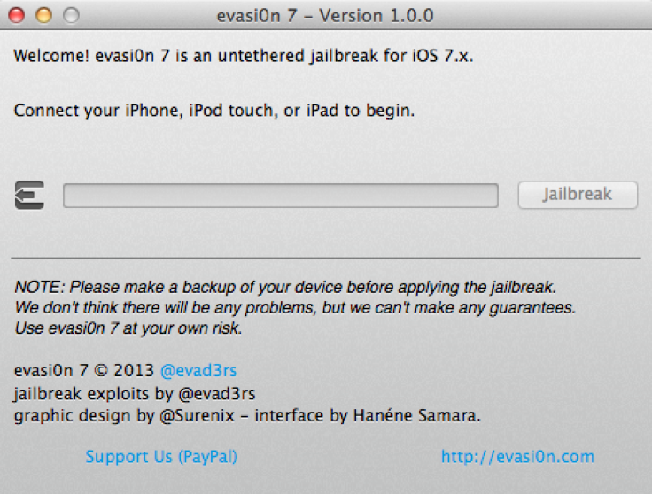 Evasi0n iOS jailbreak screenshot