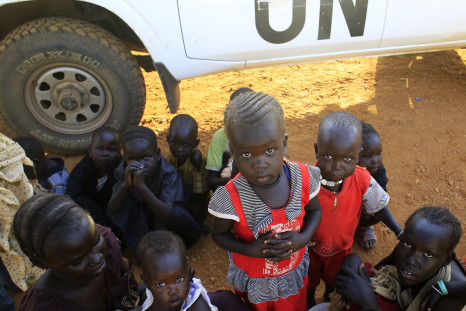 Displaced children in a South Sudan camp