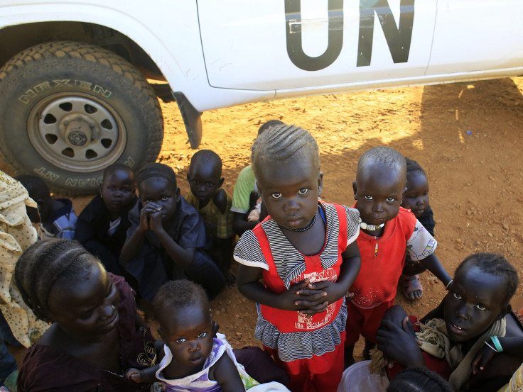 Displaced children in a South Sudan camp