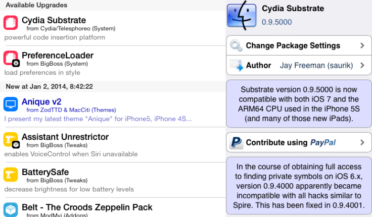 Cydia Substrate MobileSubstrate update