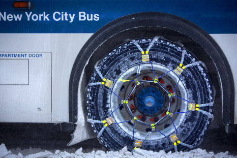 Snowchains on MTA Bus