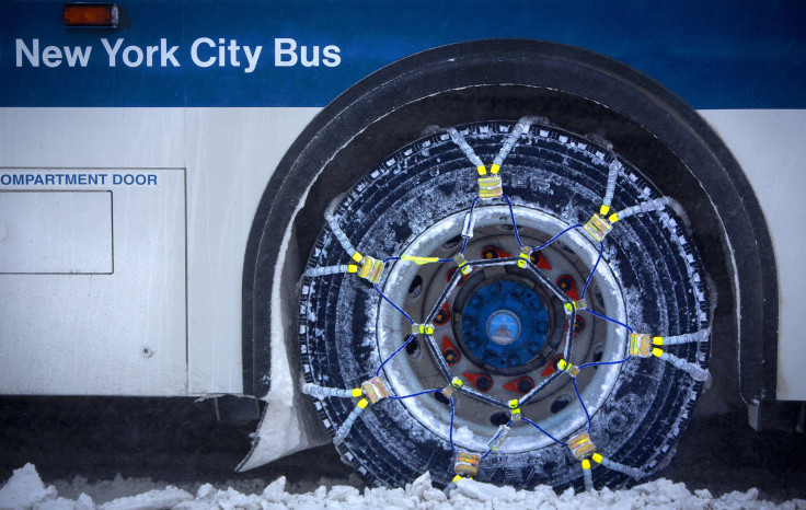 Snowchains on MTA Bus