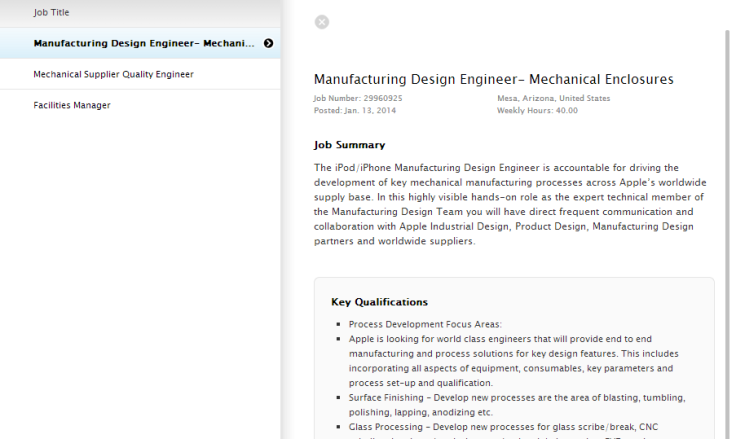 Apple design engineer page