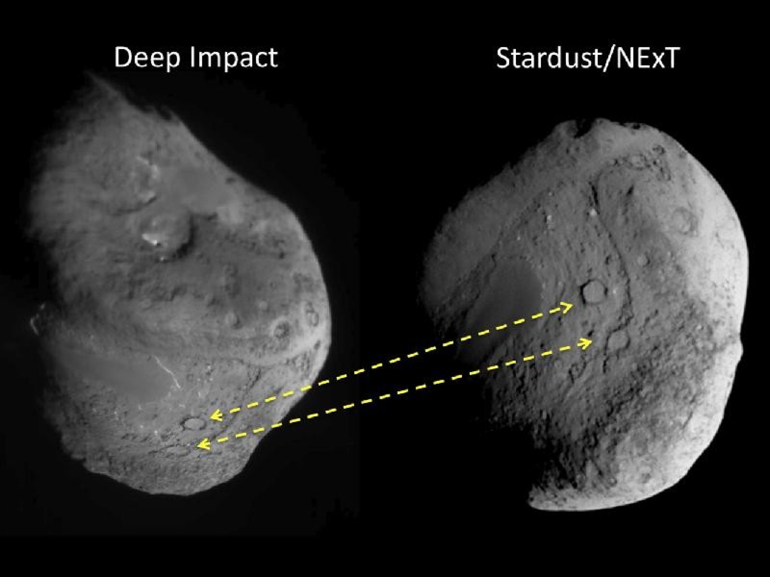 Tempel 1, as Seen by Two Spacecraft