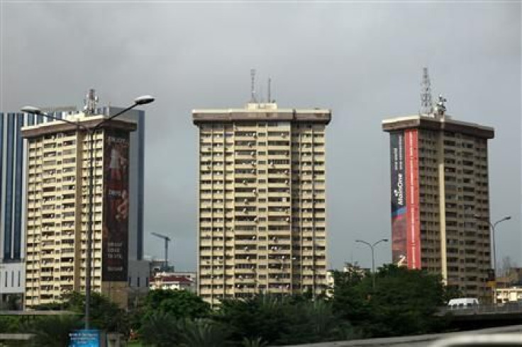 Property is seen along a road in the Ikoyi district in Nigeria's commercial capital Lagos 
