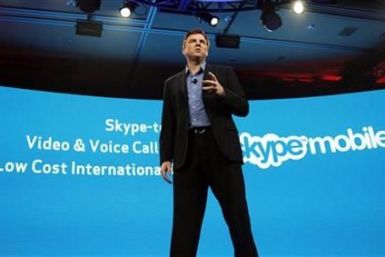 Skype CEO Tony Bates speaks at the Verizon press conference on the opening day of the Consumer Electronics Show (CES) in Las Vegas