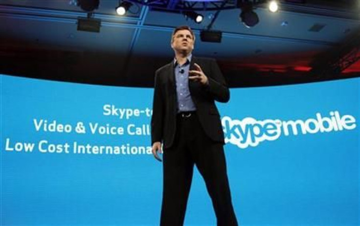 Skype CEO Tony Bates speaks at the Verizon press conference on the opening day of the Consumer Electronics Show (CES) in Las Vegas