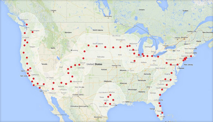 Supercharger Landing Page Maps, Tesla Website