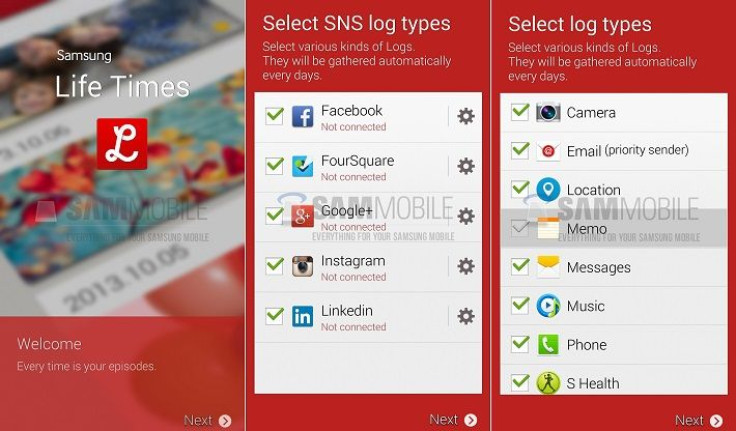 The recently leaked Samsung Life Times app
