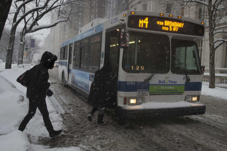 Winter Storm Pax NYC bus