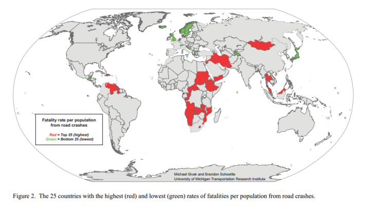 Driving Fatality Rates Worldwide 