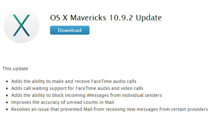 Mac OSX Mavericks 10.9.2
