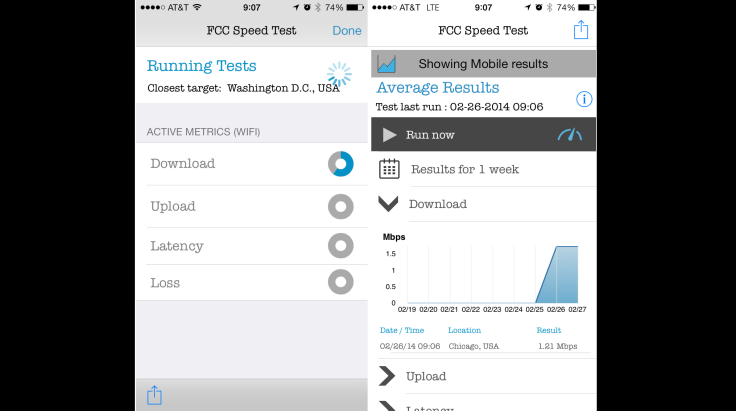 FCC speed test app