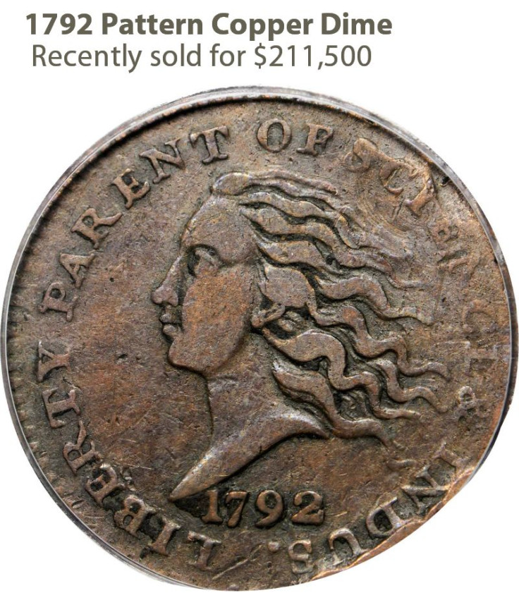 1792 Pattern Copper Dime F