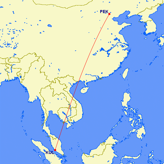 MH370 flight path 