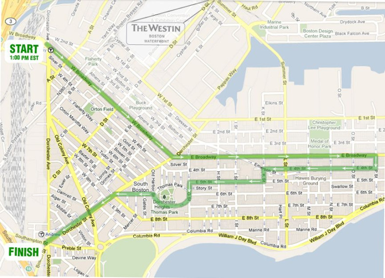 Boston St. Patrick's Day Parade 2014 Route Map