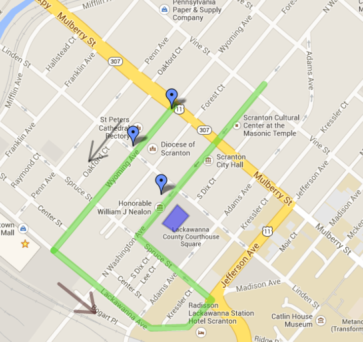 Scranton St. Patrick's Day Parade 2014 Route Map