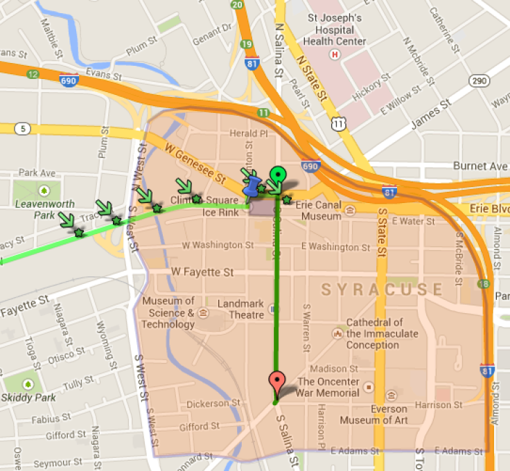 Syracuse St. Patrick's Day Parade 2014 Route Map