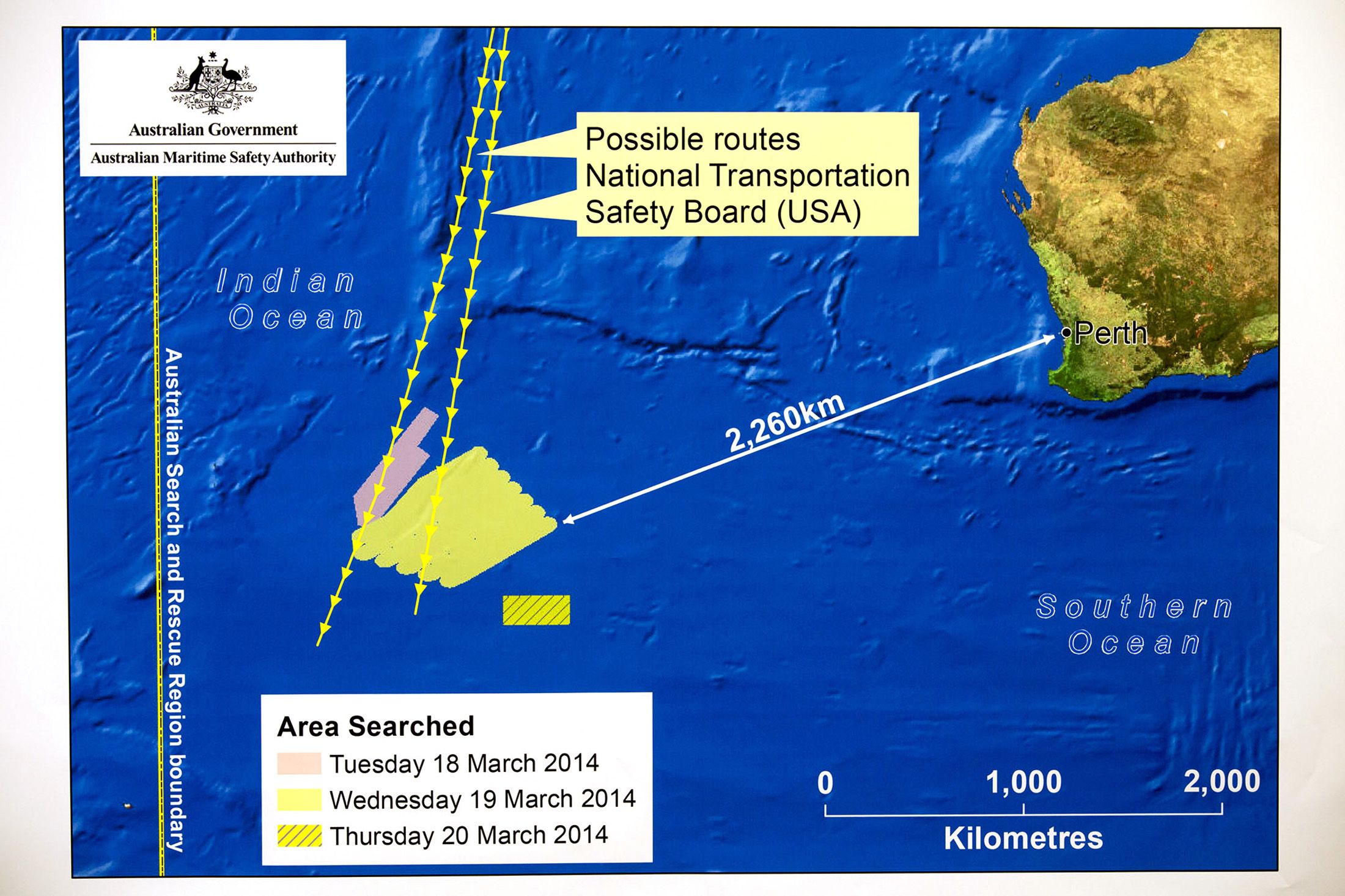 Flight MH370 diagram search australia