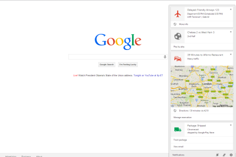 Google Now on Desktop