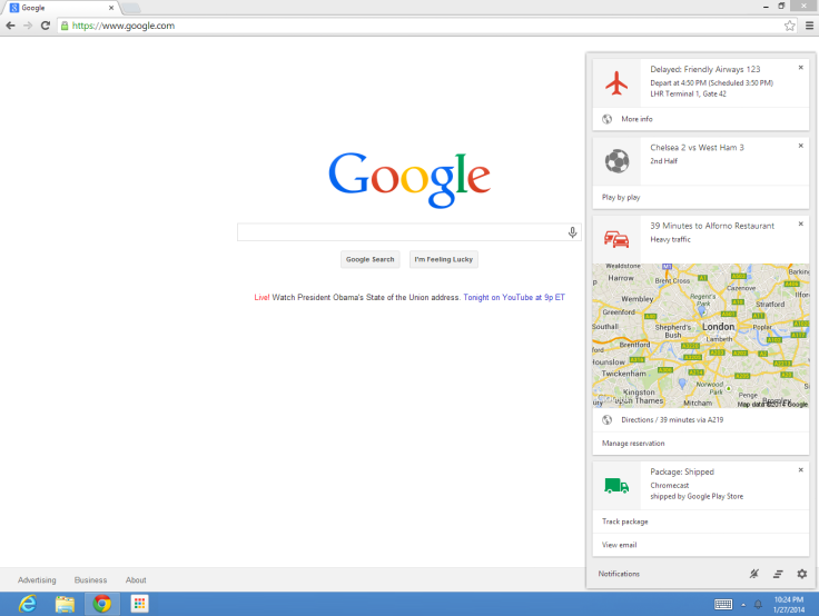 Google Now on Desktop