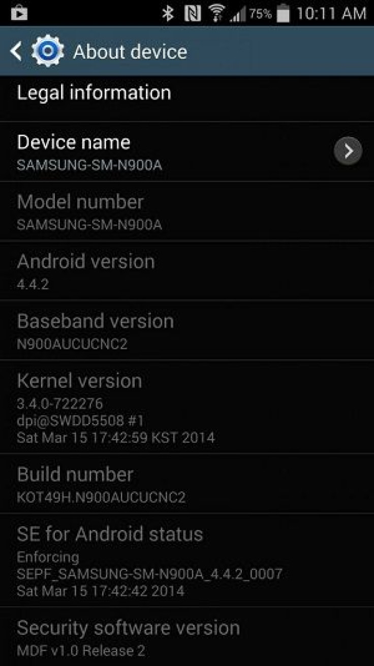 AT&T Galaxy Note 3 settings after Android 4.4 update 