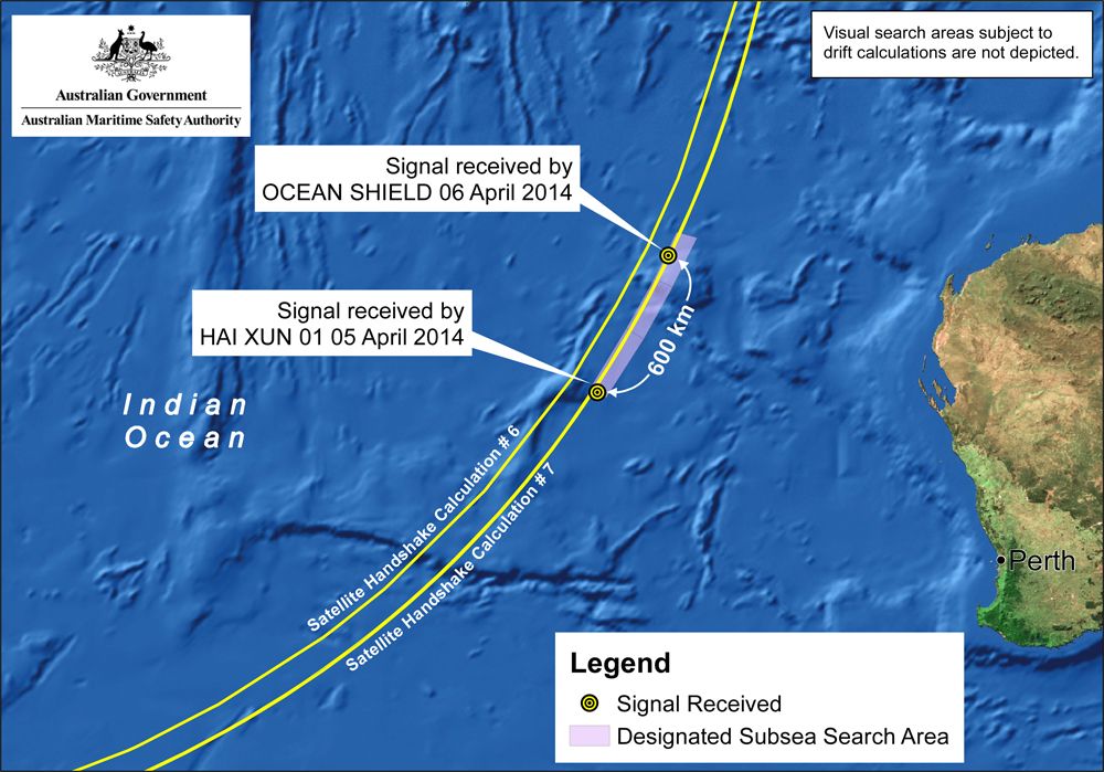 AMSA MH370 - Ping Map