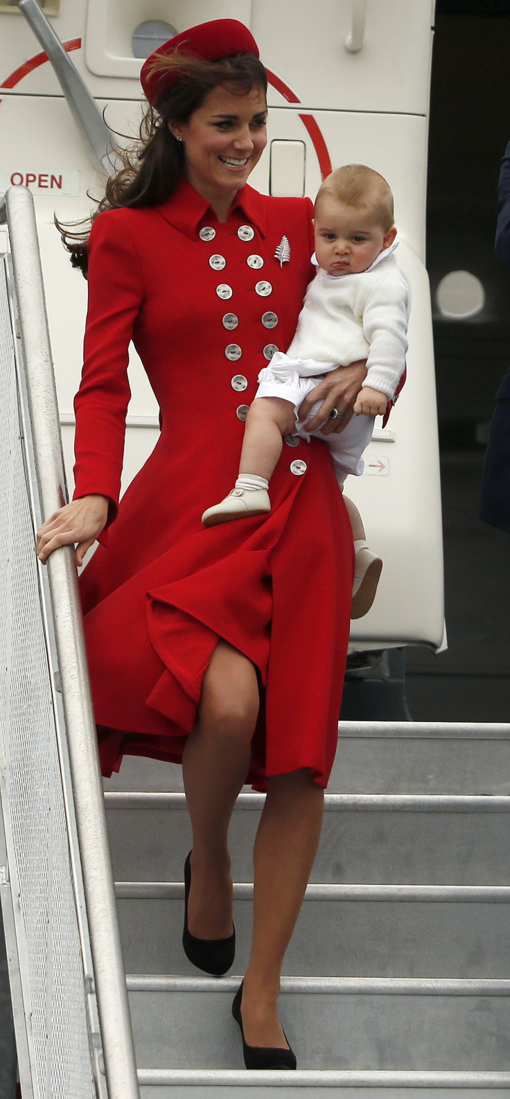 Kate Middleton, April 6 at Wellington Airport: Catherine Walker coat