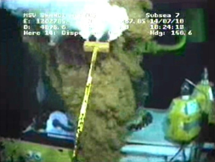 Video grab of work continuing on equipment at the site of the BP oil well leak in the Gulf of Mexico