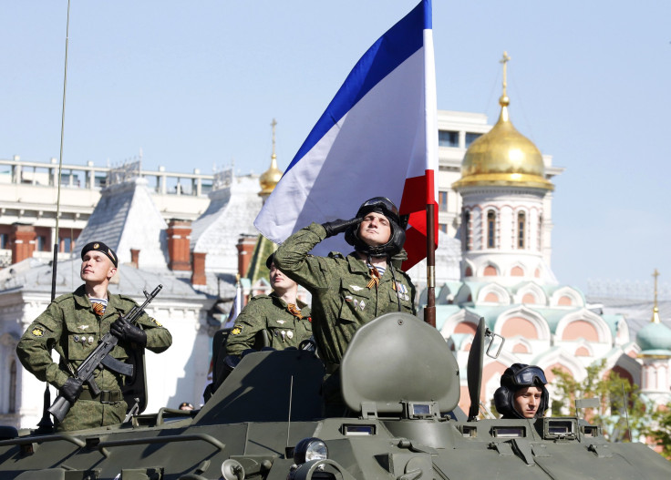 Russian troops Crimean flag