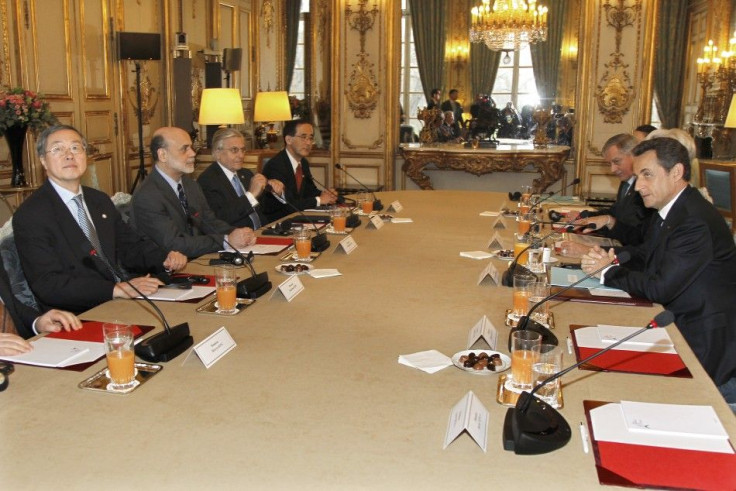 France?s President Nicolas Sarkozy meets central bank governors at the Elysee palace in Paris