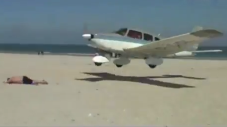 plane beach