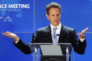 U.S Treasury Secretary Geithner addresses a news conference at the end of the G20 finance meeting in Paris