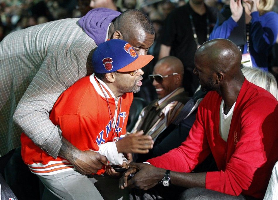 Shaquille ONeal, Spike Lee and Kevin Garnett 
