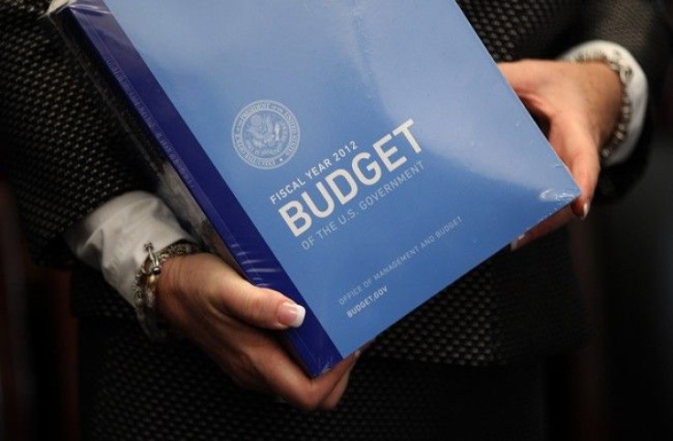 A copy of U.S. President Barack Obama's 2012 budget is unveiled on Capitol Hill in Washington, February 14, 2011. President Barack Obama proposed a budget on Monday that would cut the U.S. deficit by $1.1 trillion over 10 years, setting the stage for a bi