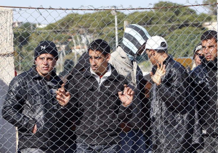 Illegal immigrants from North Africa arrive on the southern Italian island of Lampedusa