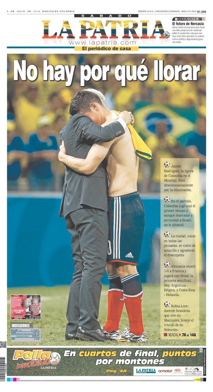 Colombia World Cup Newspaper Headline