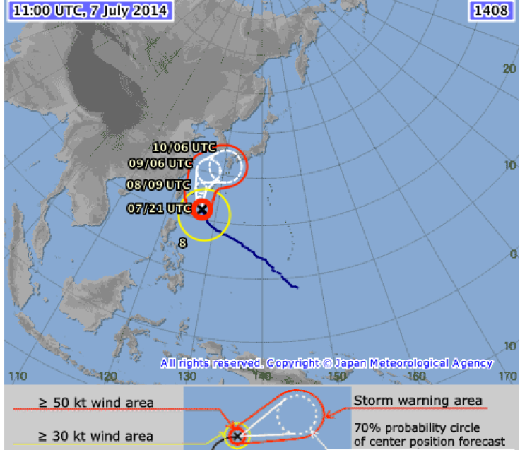 Typhoon Neoguri Tracker