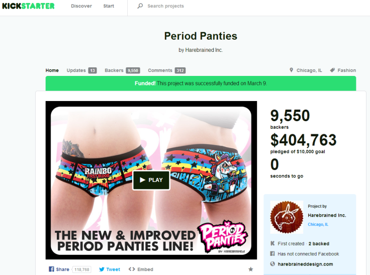 Period Panties Kickstarter