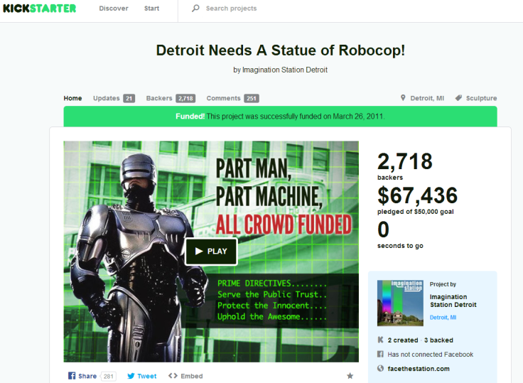 Robocop Statue Kickstarter