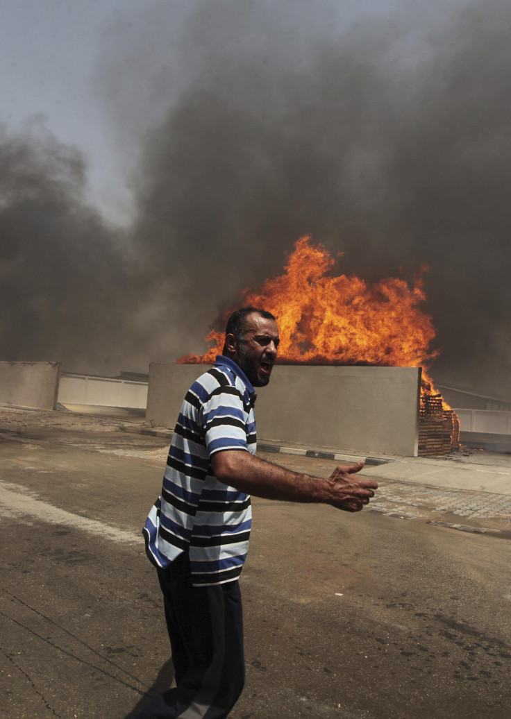 Palestinian man after Israeli bombing