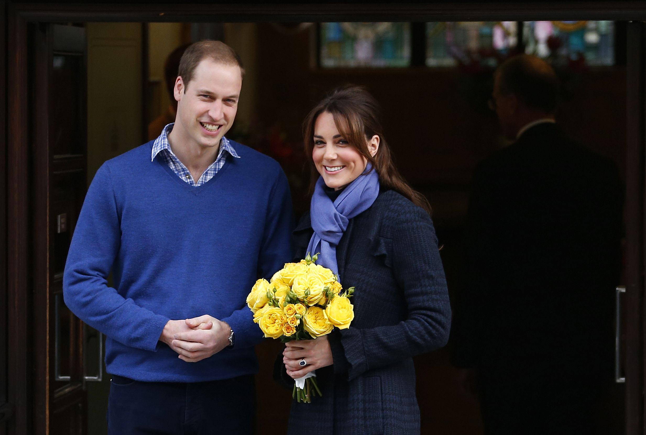 Prince William and Kate Middleton leave hospital
