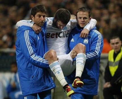 Marseille's Andre-Pierre Gignac is out against Manchester United