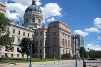 The Indiana State Capitol Building is seen in downtown Indianapolis on June 14, 2008.
