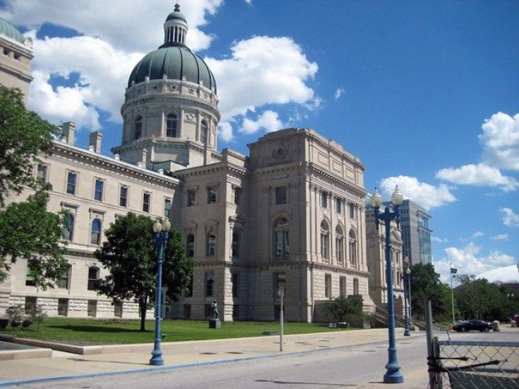 The Indiana State Capitol Building is seen in downtown Indianapolis on June 14, 2008.